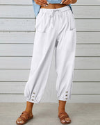 Manon | Women's Cropped Coastal Balloon Pants With Drawstring