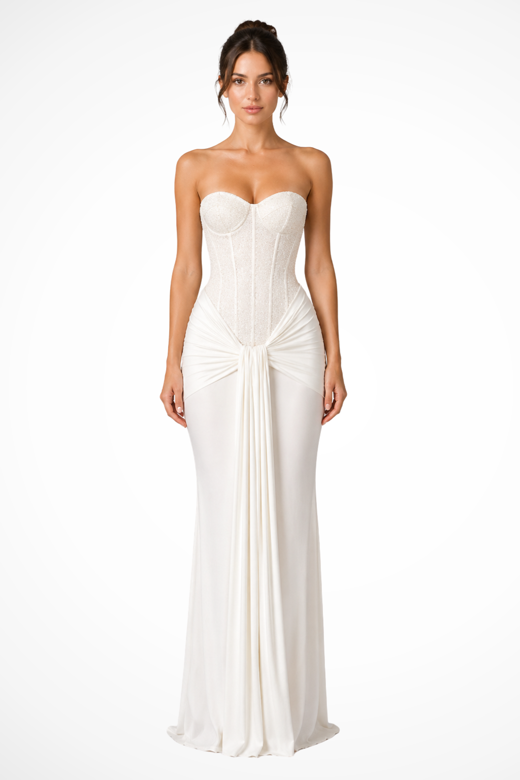 Tatiana | Cinderella Wedding Dress Lace Corset Strapless Maxi