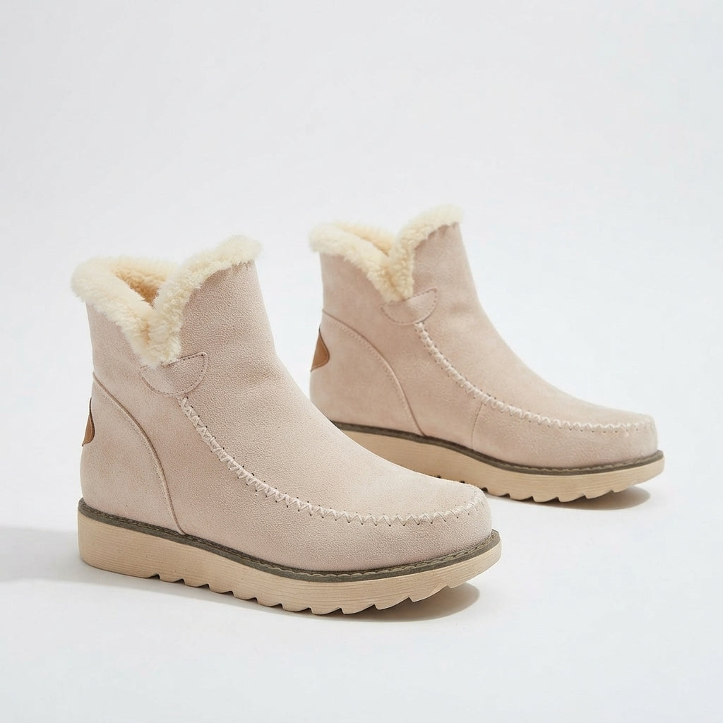 Faustine | Heeled Winter Ankle Boots Black Brown Flat