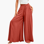 Ingrid | High Waisted Wide Leg Linen Trousers Summer
