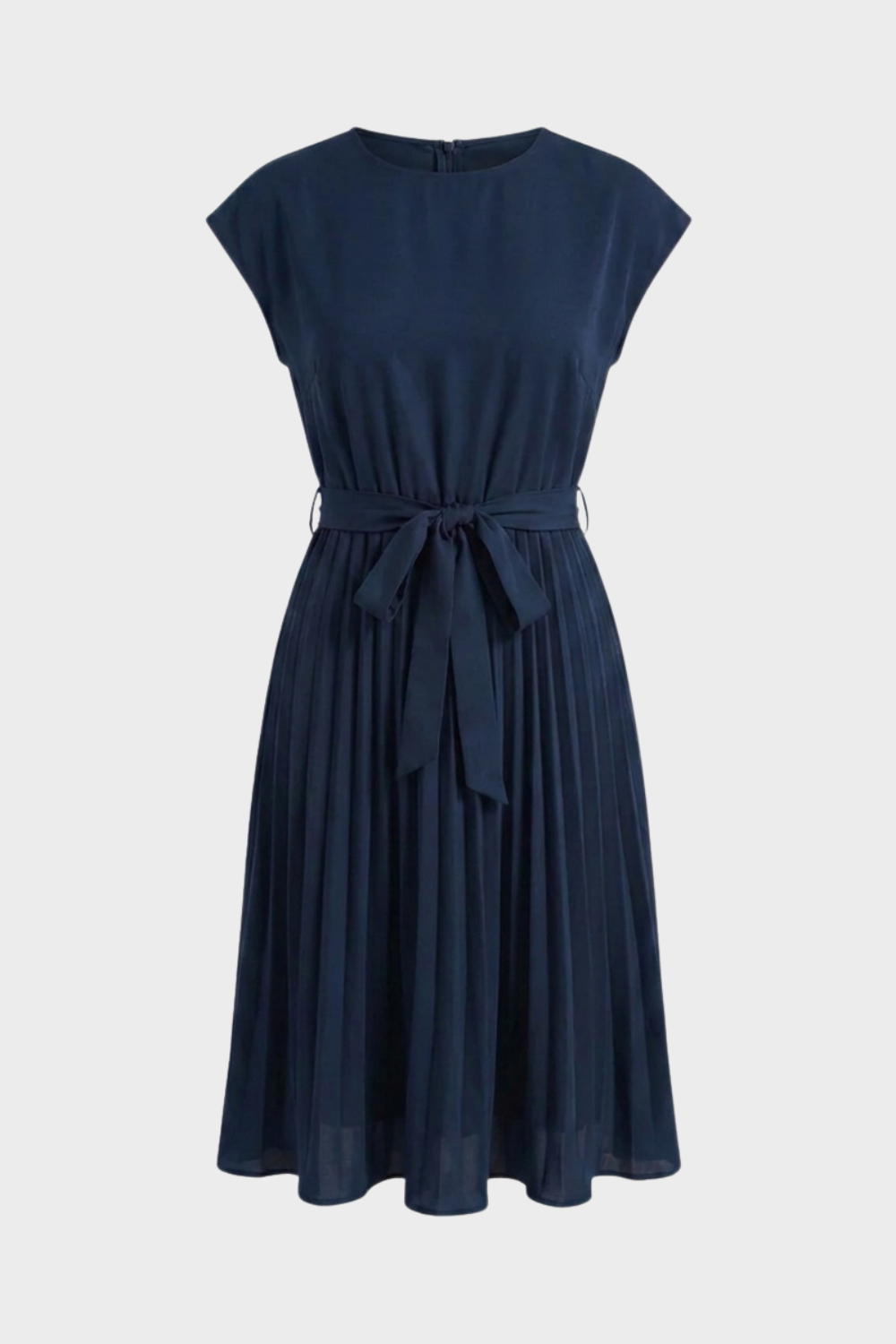 Beatrix | Pleated Chiffon Midi Dress With Belt For Every Occasion