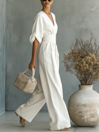 Romilly | Elegant V-Neck Jumpsuit For Work And Weekend