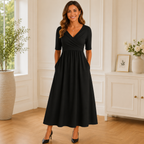 Francesca | Sleeved Babydoll Home Dress With Pockets