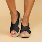Felicity | Cross Strap Espadrilles Wedge Sandals