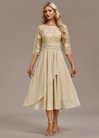 Henriette | Gold Sequin Dress Flowing Chiffon Occasion