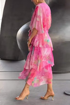 Helena | Layered Draped Bohemian Garden Party Maxi Dress