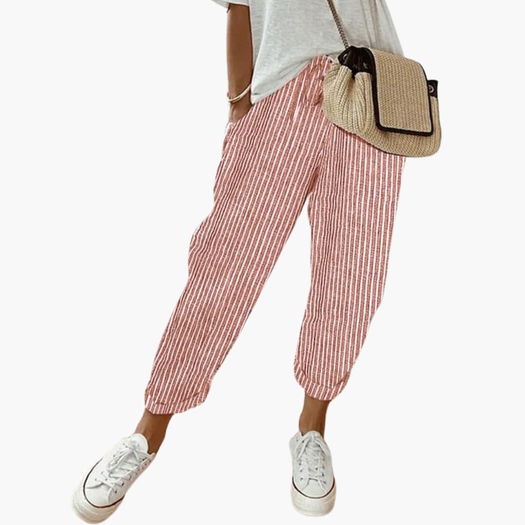 Noemie | Womens Relaxed Drawstring Summer Linen Trousers