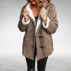 Mathilde | Black Wool Fur Hood Winter Puffer Coats — Brown