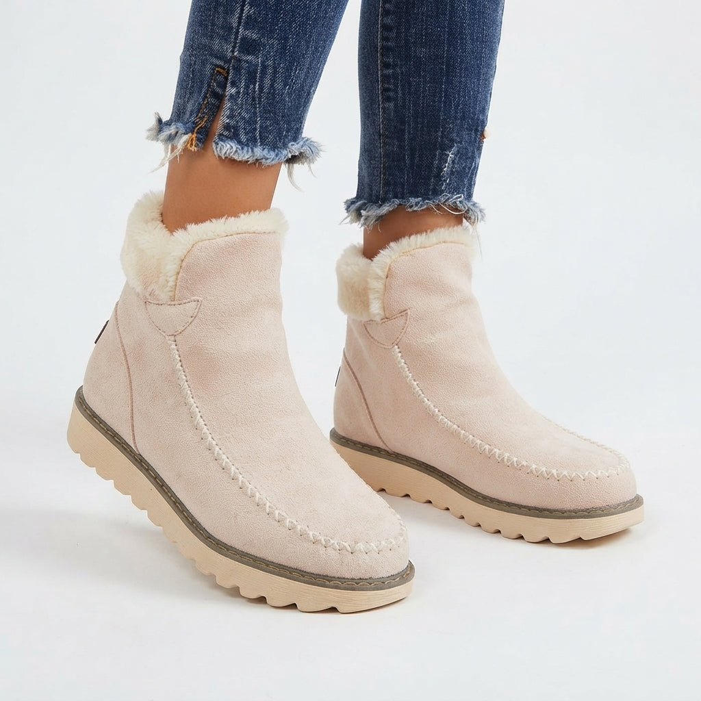 Faustine | Heeled Winter Ankle Boots Black Brown Flat