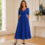 Francesca | Sleeved Babydoll Home Dress With Pockets