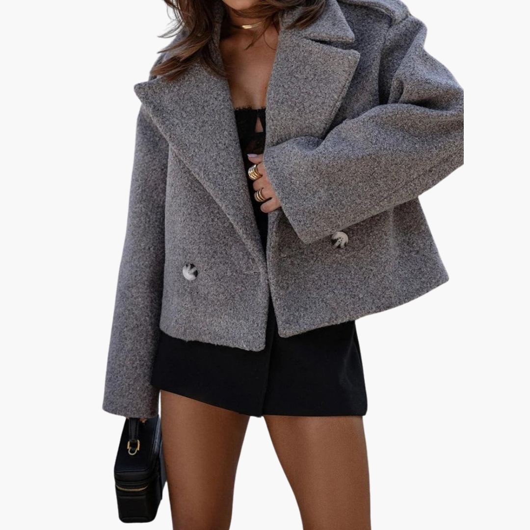 Lucienne | Cropped Leather Jacket For Smart Casual Style