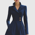Beatrix | Navy Tailored Coat Dress for Work and Occasions