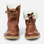 Iliana | Black Brown Leather Ankle Boots Slouch Casual Comfort