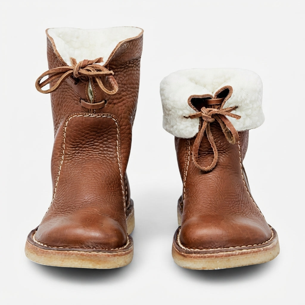 Iliana | Black Brown Leather Ankle Boots Slouch Casual Comfort