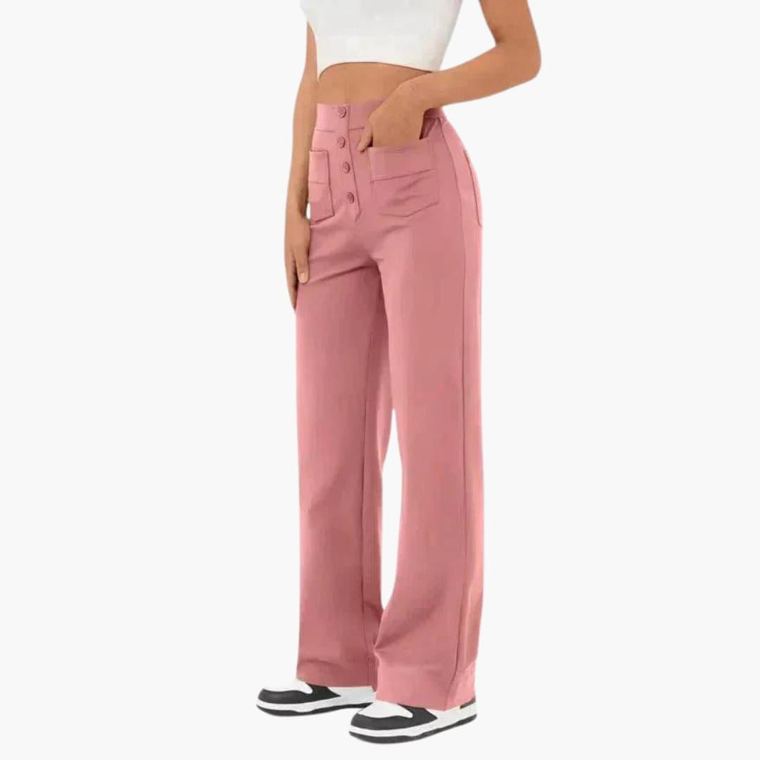 Adeline | Womens Relaxed Fit Casual Trousers With Pockets