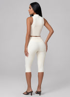 Josephine | Ivory Sculpt Capri Legging for Pilates and Studio Wear