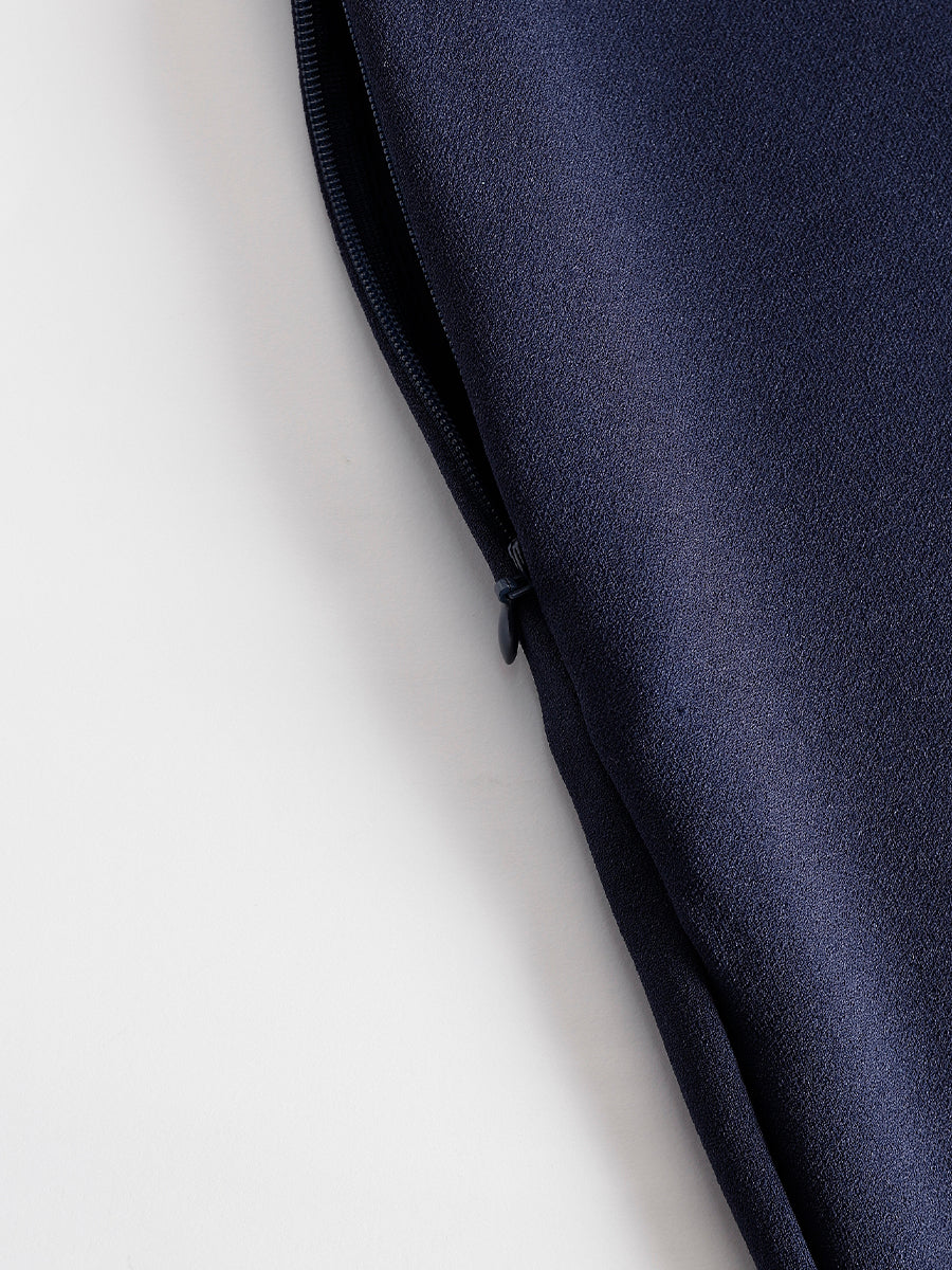 Ingrid | Cold-Shoulder Bodycon Evening Midi Dress In Navy
