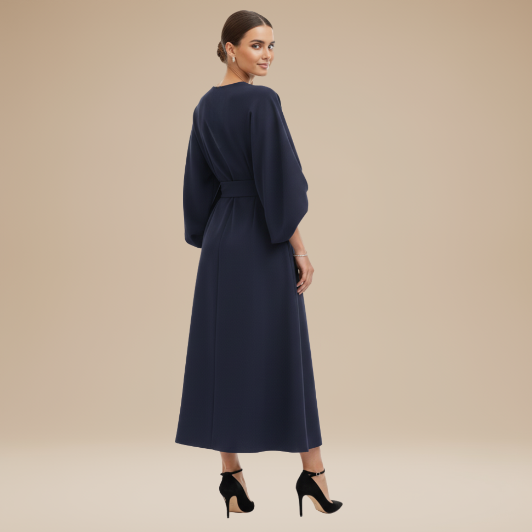 Felicity | Wide Sleeve Wrap Midi Dress For Weddings & Occasions