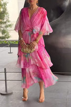 Helena | Layered Draped Bohemian Garden Party Maxi Dress