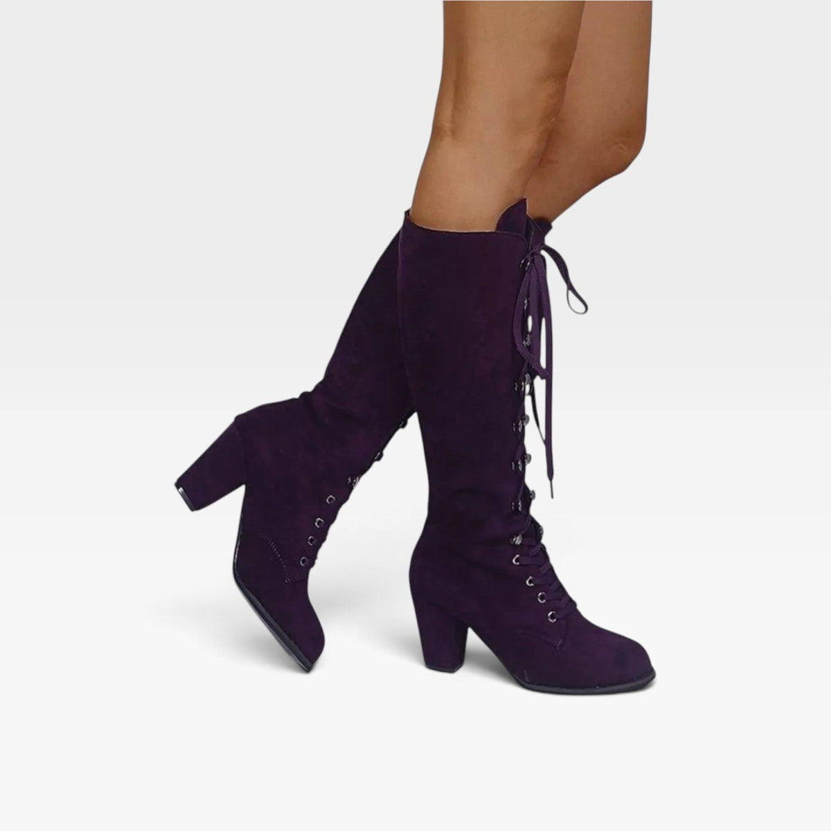 Oriane | Black Brown Lace Up Block Heel Leather Ankle Boots