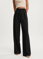 Dominique | High Waisted Wide Leg Tailored Trousers For Work
