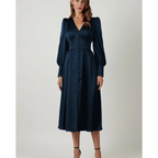 Katarina | Lantern Sleeves Garden Party V-Neck Midi Dress