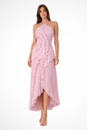 Tatiana | Backless Halter Ruffled Wedding Guest Maxi Dress