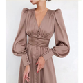 Katarina | Lantern Sleeves Garden Party V-Neck Midi Dress