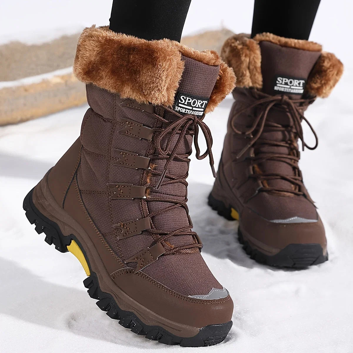Vivienne | Warm Faux Fur Winter Snow Boots For Women — Brown