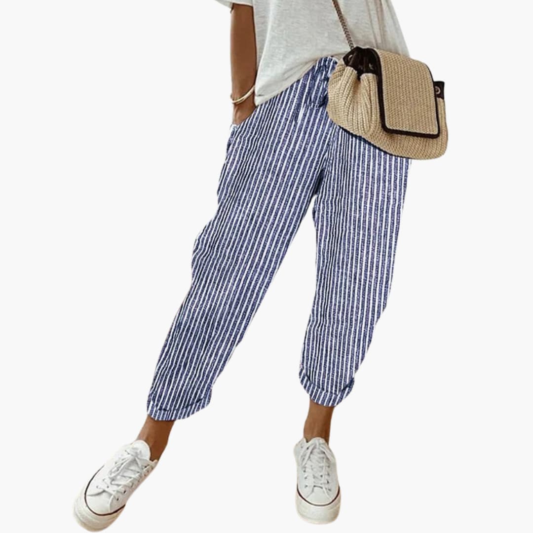 Noemie | Womens Relaxed Drawstring Summer Linen Trousers