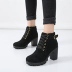 Rosanna | Leather Low Heel Flat Ankle Boots