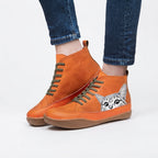 Isolde | Black & Brown Heeled Ankle Boots