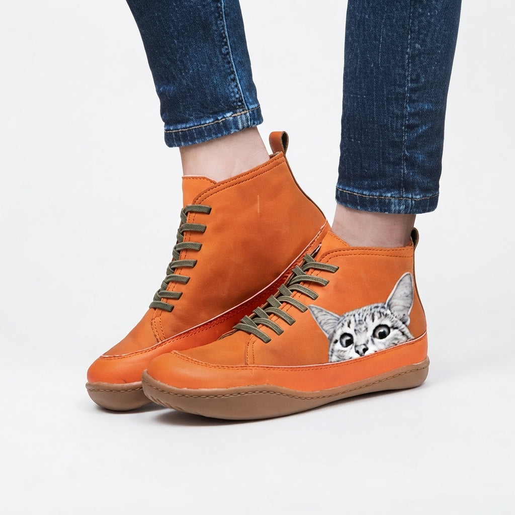 Isolde | Black & Brown Heeled Ankle Boots