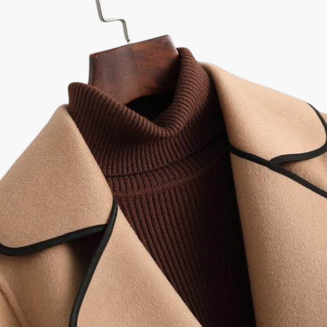 Tamsin | Double Breasted Wool Blend Wrap Coat Women