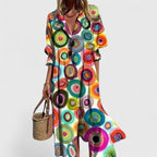 Dominique | Boho Midi House Dress in Vibrant Prints