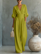 Romilly | Elegant V-Neck Jumpsuit For Work And Weekend