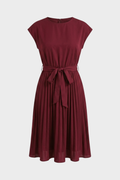 Beatrix | Pleated Chiffon Midi Dress With Belt For Every Occasion