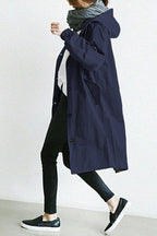 Lavinia | Longline Hooded Wool Winter Coat Black Fur Puffer