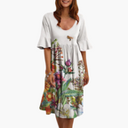 Pascale | Boho Floral Flutter Sleeve Wedding Guest Dress