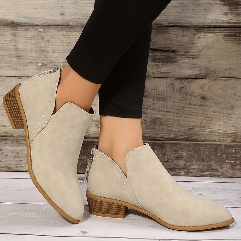 Henriette | Women's Low Heel Ankle Boots Slip On Everyday