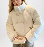 Leonie | Cropped Leather Jacket With Bow Detail For City Chic