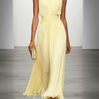 Arabella | Pleated Maxi Wedding Guest Dress With Ruched Waist