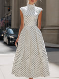Sidonie | Sleeveless Polka Dot A-Line Garden Party Dress