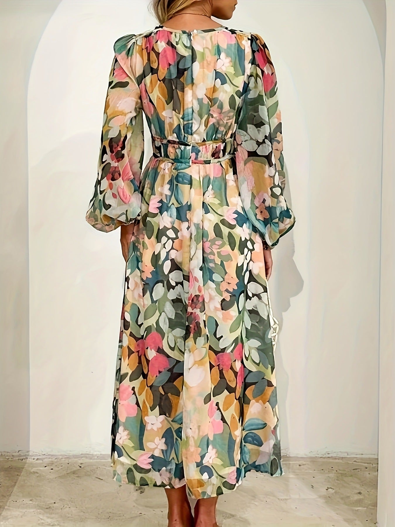 Pascale | Floral Bridesmaid Dresses Long Sleeve Midi