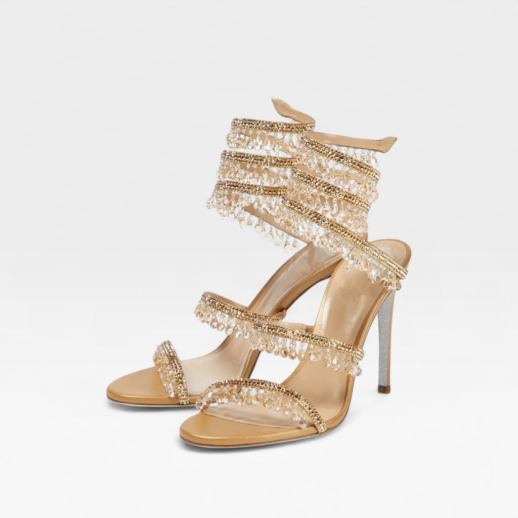 Anouk | Rene Caovilla Heels Crystal Strappy Sandals Evening
