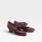 Camille | Silver Low Heel Lace-Up Leather Pumps