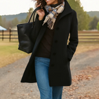 Edith | Black Full Length Long Winter Coat — Black