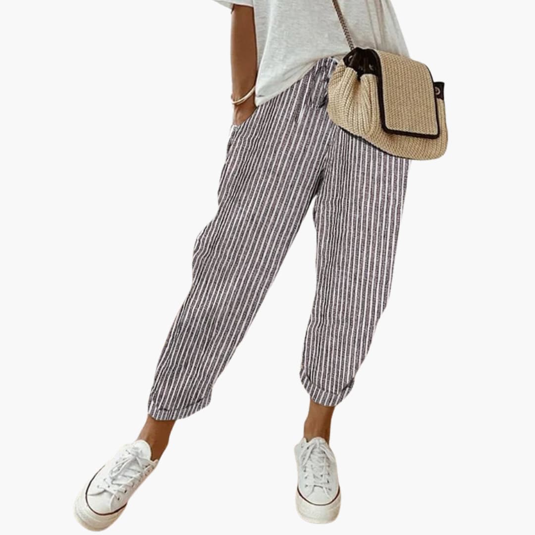 Noemie | Womens Relaxed Drawstring Summer Linen Trousers