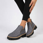 Amandine | Black Brown Heeled Flat Ankle Boots