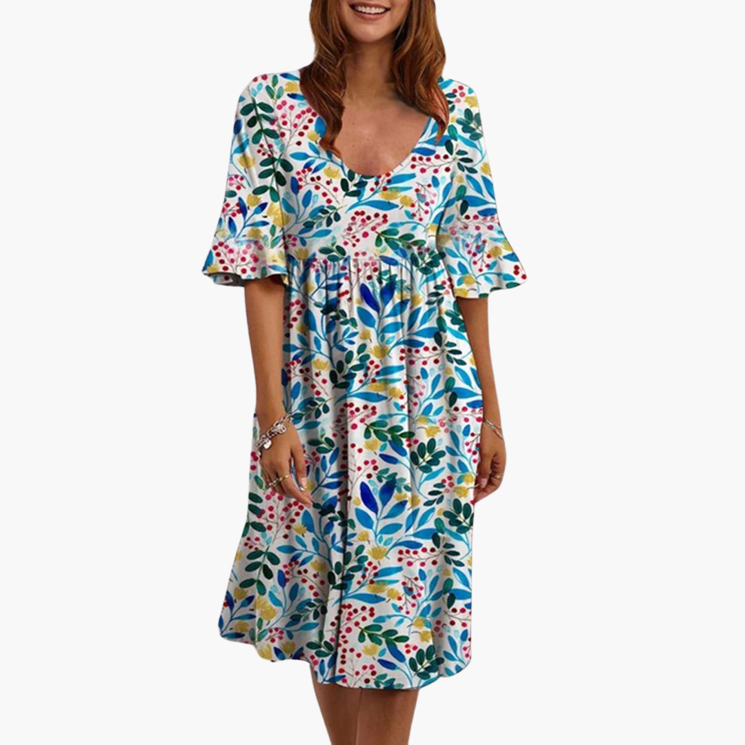 Pascale | Boho Floral Flutter Sleeve Wedding Guest Dress